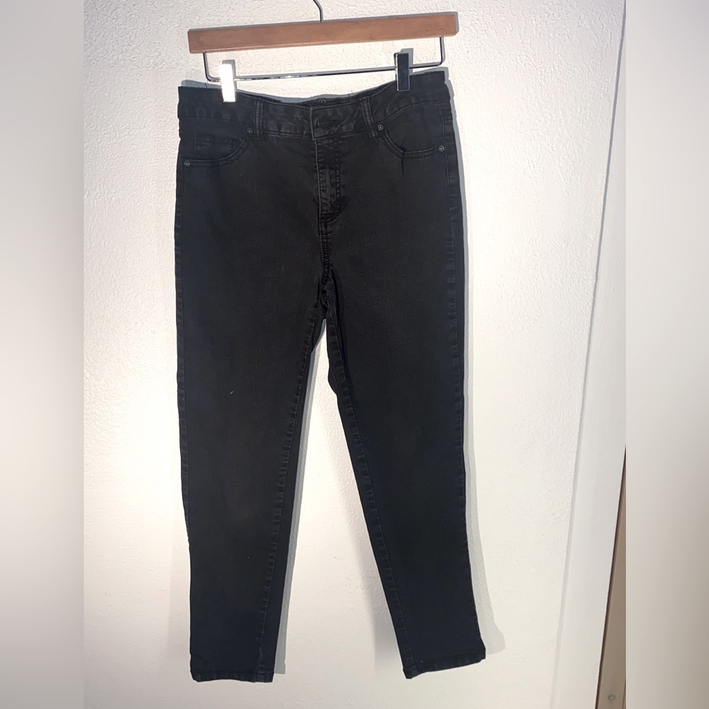 Black faded skinny jeans
